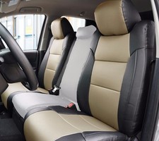 For Toyota Tundra 2014-2021 Iggee Custom Fit 2 Front Seat Covers Blackbeige