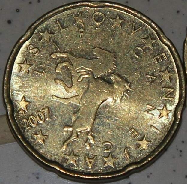 🔥2007 20 Euro Cent Slovenia Slovenija Lipicanec Coin - VERY GOOD