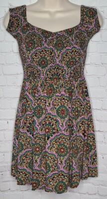 gypsy skater dress Vintage 90s Gypsy Grunge Dress Liberty Print Gauze Babydoll Skater Y2K Sundress