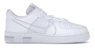New Nike Air Force 1 React White Leather Sneakers Shoes CT1020-101 Men s 13