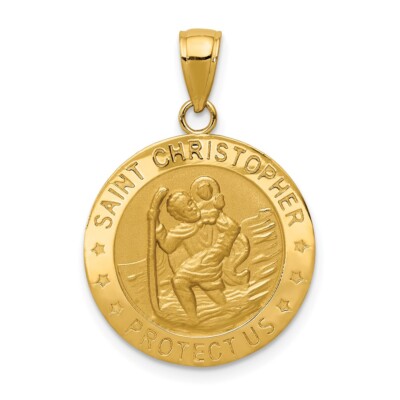 10K Yellow Gold Saint Christopher Medal Pendant 10M1483