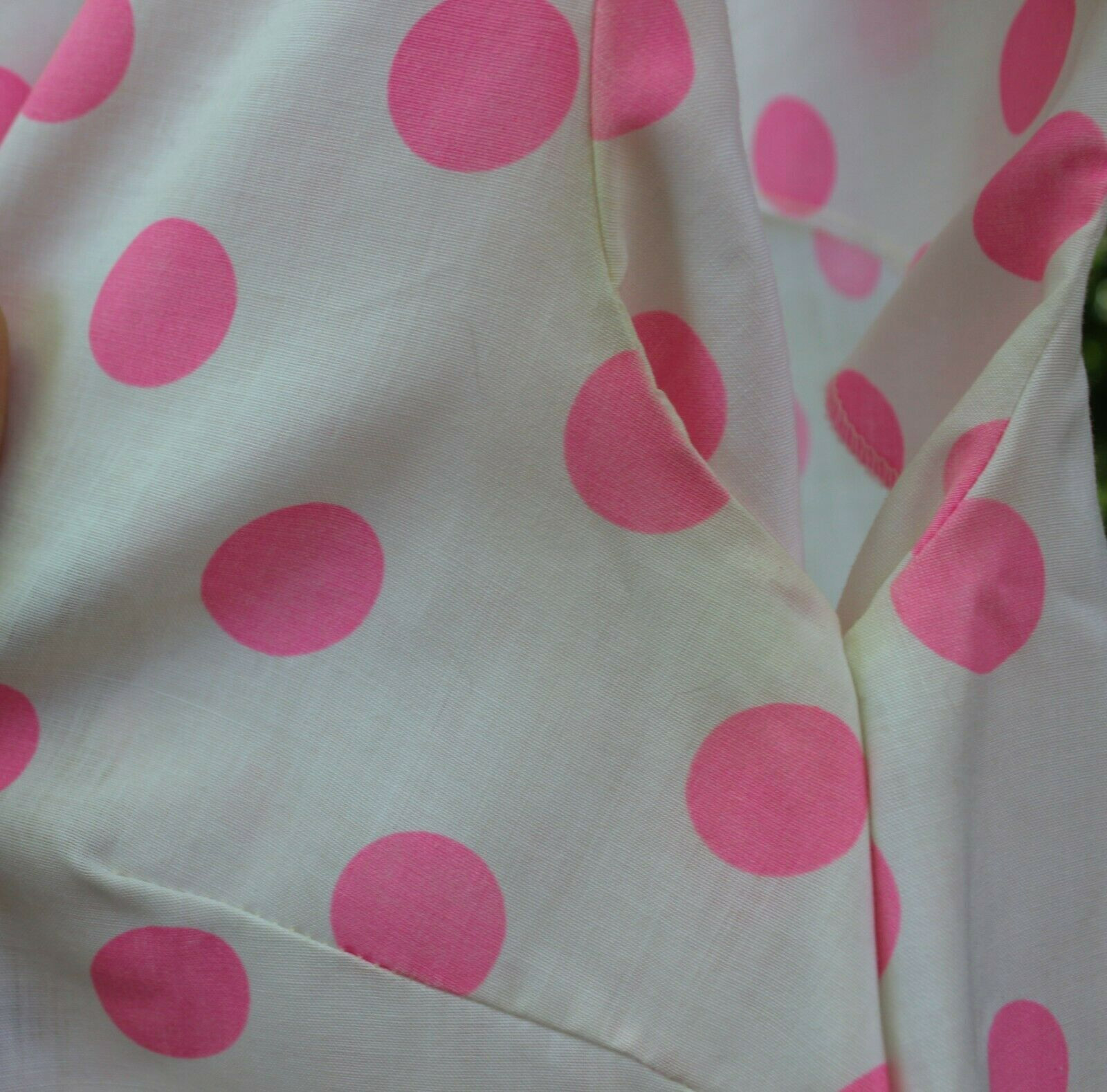 Vintage 1960's White w Pink Polka Dots Housedress… - image 5