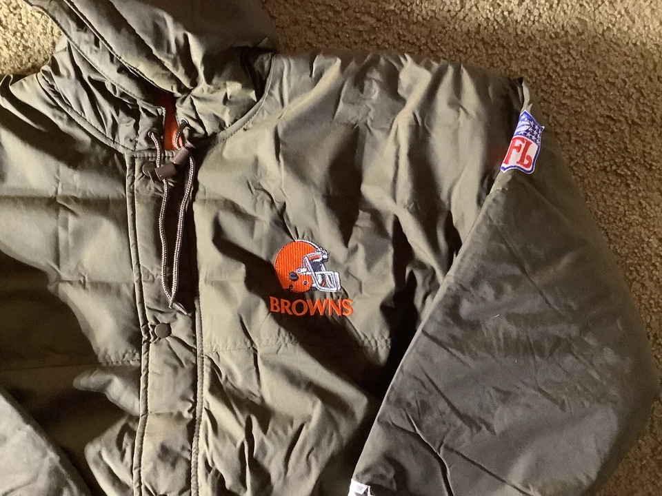 Jaqueta Cleveland Browns Starter Parka OG 1990 nova com etiquetas NFL B Kosar Joe Flacco tamanho G - Imagem 3 de 4