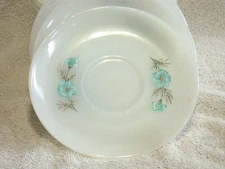 2 Fire King Bonnie Blue Carnation Saucers Only Milk Glass EUC More Available