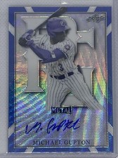 2021 LEAF PERFECT GAME METAL BLUE WAVE MICHAEL GUPTON AUTO #7/10