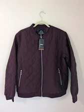 Tacvasen Bomber Jacket Mens XL NWT Dark Purple Lightweight Full Zip Quilted 