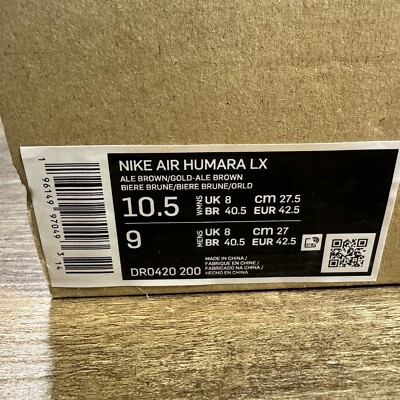 Nike Jacquemus- Air Humara LX 'Brown' New Women's Size 10.5 DR0420