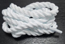 1x Pair 7mm Thick White Round Cord Rope Braided Chunky Shoe Laces Trainers 150cm