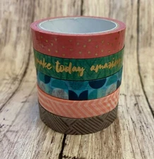 5 Rolls Pattern Narrow Washi Decorative Tape Papercraft  Journal DIY Crafts 