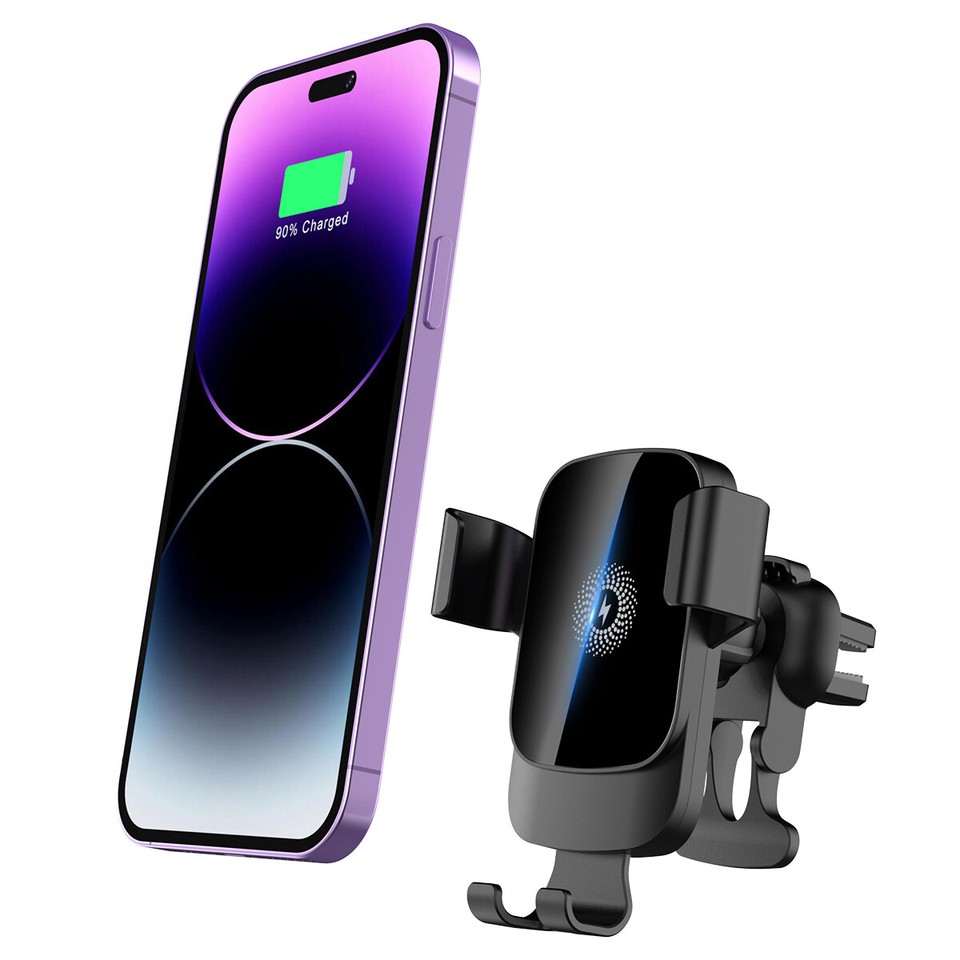 UK Automatic Clamping 15W Wireless Car Charger Fast Charging Mount