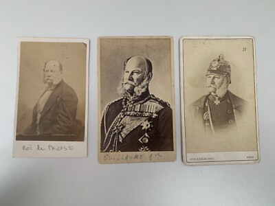 Cdv X3 Triptychon - Wilhelm König von Preußen - Germanischer Kaiser - Kleiner Stein