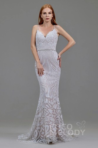 Coco Melody Mermaid Court Train Sequined Lace Wedding Dress LD5780 - Size: UK 8 - Picture 3 of 5