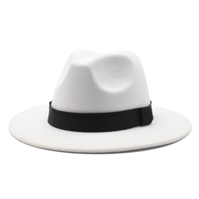 Neu Panamahut flache Krempe Fedora Wollhut Herren und Damen Hüte p.fotachi