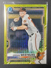 2021 Bowman Baseball Mega Jordan Westburg Lot of 2 Yellow /75 & Base Orioles