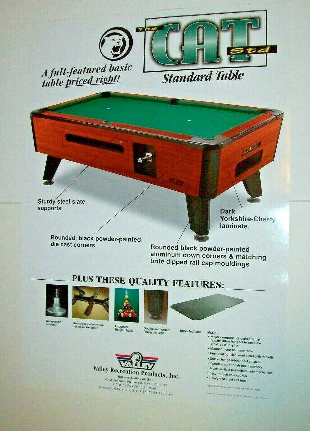 Vintage Cat Pool Table Poster - 27x19 Game Room Wall Art for Man Cave & Home Decor  