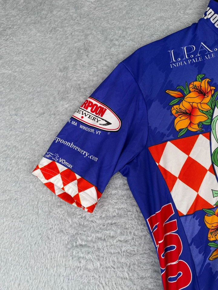 Camiseta deportiva de ciclismo VO Max adulto mediana azul arpón elaboración de cerveza IPA Boston Mass Beer Foto 3 de 4