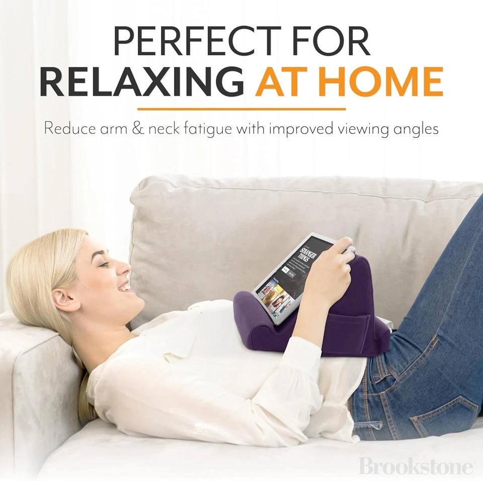 Cómodo escritorio portátil de espuma viscoelástica con bolsillos de almacenamiento para todos los dispositivos Foto 4 de 4