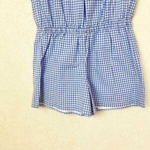 Polo Ralph Lauren Gingham Poplin Short Sleeve Shorts Romper Blue White Girl 10 - Picture 3 of 8