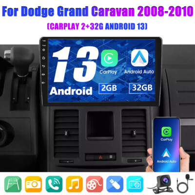 10'' FOR DODGE GRAND CARAVAN 2008-2010 ANDROID 13 CARPLAY CAR STEREO RADIO GPS BT