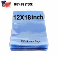 12"x18" Clear Heat Shrink Wrap Bags PVC Film Gifts Bottles Candles Packing USA