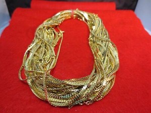 Authentic LOT OF 5 14KT GOLD PLATED 18 INCH 2.5MM HERRINGBONE CHAIN NECKLACE