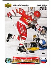1991-92 UPPER DECK #655 ALEXEI KOVALEV (RC) Rookie Team Russia Hockey Card
