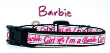 Barbie cat or small dog collar 1/2" wide adjustable handmade bell or leash