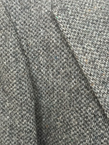 46R Vtg Harris Tweed Blue Grey Scottish Wool Blazer Sport Coat Jacket Ivy League - Picture 9 of 24