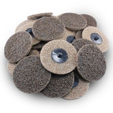 100 Pack - 3" Roloc Surface Conditioning Discs Coarse Tan Quick Change Prep Pads