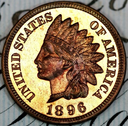 1896 CAMEO PRISTINE++ GEM PROOF INDIAN HEAD PENNY DC356 RARE ONLY 1862 MINTED!