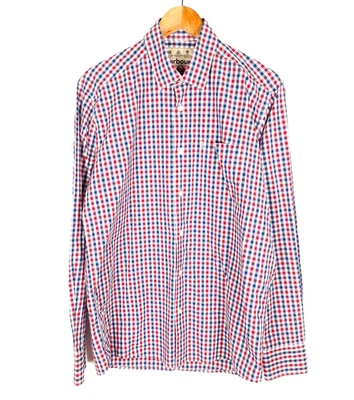 Chemise homme BARBOUR taille M coupe régulière rouge à carreaux col écarté ti... - Photo 1/4