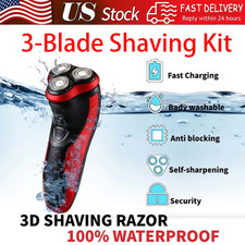 Men's Razor Rotary Waterproof Electric Shaver Pop-Up Trimmer Wet Dry Cordless US