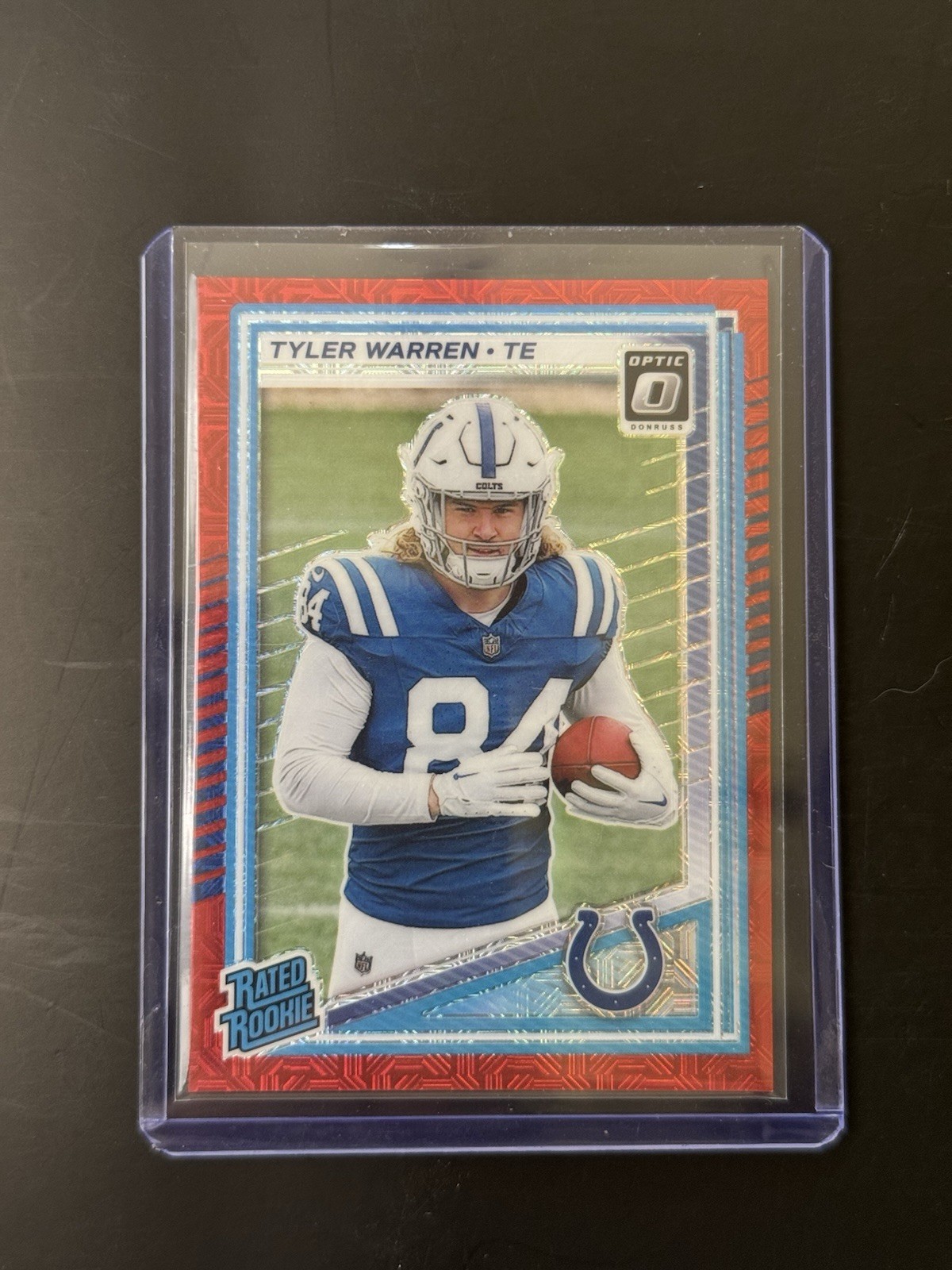 2025 Panini Donruss Optic - Rated Rookie Tyler Warren #234 Red Mojo Prizm Colts