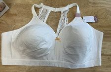 Cacique Bra lightly lined no wire white bow comfort lace size 48D New Women