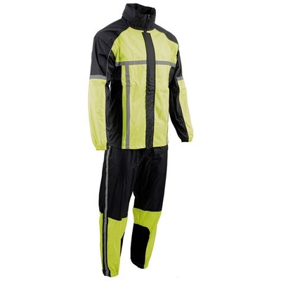 Milwaukee Leather MPM9510 Men's Black and Neon Green Motorcycle Water Resistant