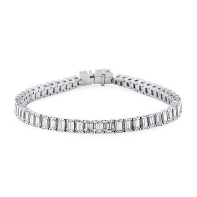 Natürlicher weißer Diamant Armband 10,12 ct Smaragd VS Reinheit massiv Gold