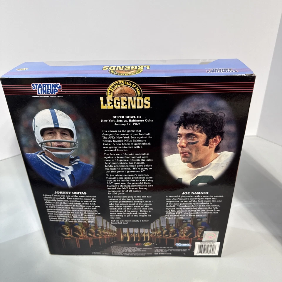 Joe Namath Johnny Unitas Kenner Starting Lineup NFL 12" Sports Figures 1998 - Image 3 of 4
