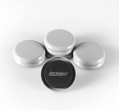 Super Sliders 2 1/2'' Round Reusable Furniture for 8 Pack, White 