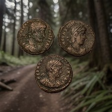 Lot of 3 Genuine Ancient Roman Coins - Constantine Era 307-350 AD - C00397