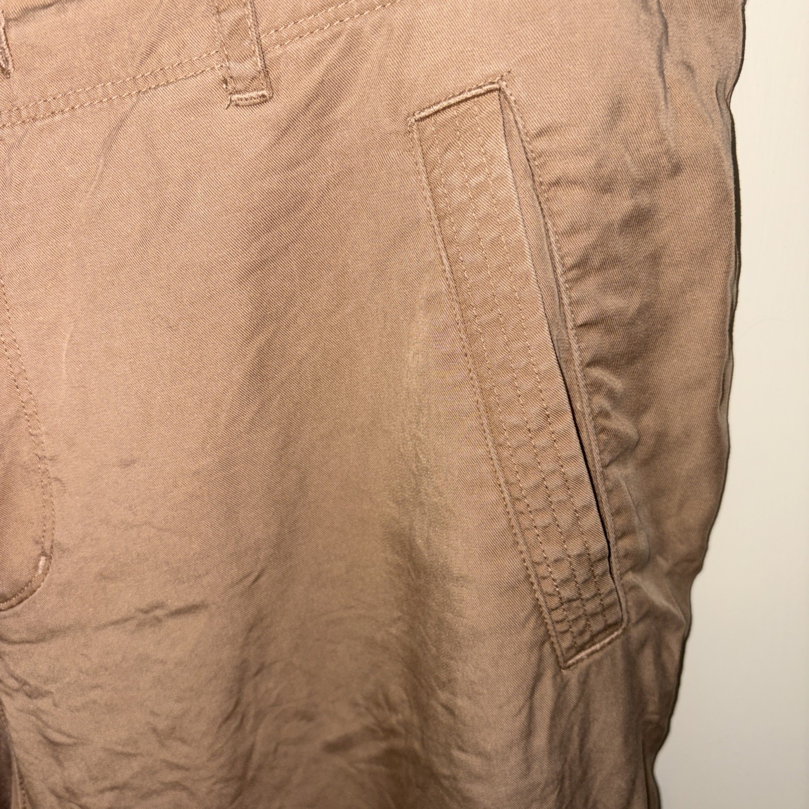 Lauren Ralph Lauren 100% lyocell khaki pants cinch legs size 14 drawstring thumbnail 4