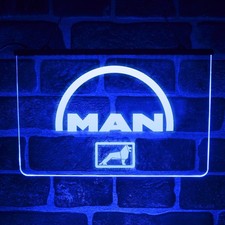 MAN Truck Neon LED Light Up Sign | Interior Lorry Driver Cab Dash | HGV Trucker