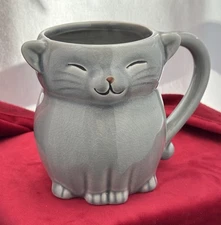 Pier 1 Happy Cat Mug 4.5" Tall  3"' Wide