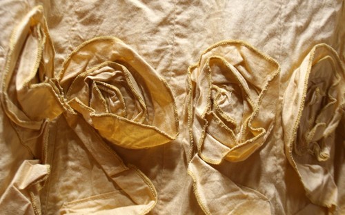 Cordelia Gold Maxi Skirt L Ruffle Floral Boho Flowy Romantic Handkerchief Hem - Picture 2 of 8