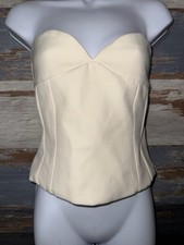 Zara Ivory Structured Sleeveless Corset Crop Top Size Medium M NWOT