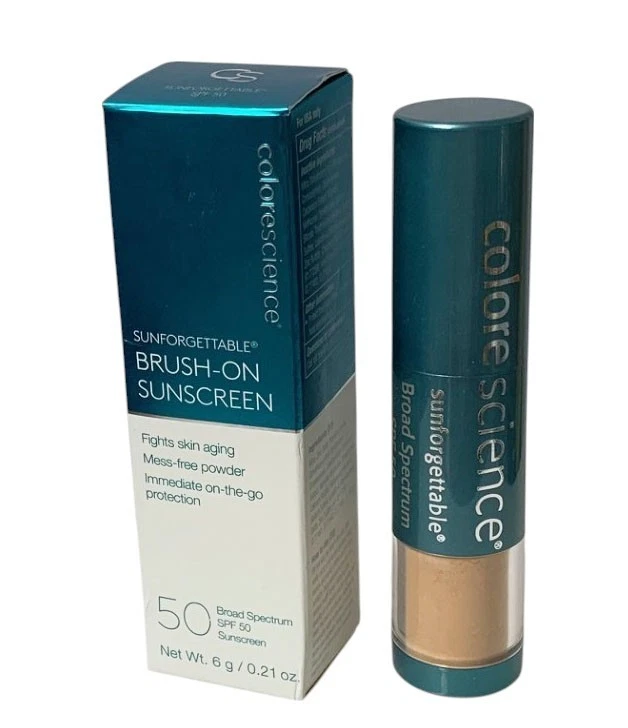 COLORESCIENCE SUNFORGETTABLE BRUSH-ON SUNSCREEN SPF 50 MEDIUM 0.21oz NEW IN BOX - Image 4 of 4