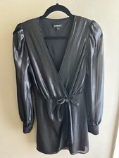 Express Long Sleeve Fake Wrap Dress, Size Small