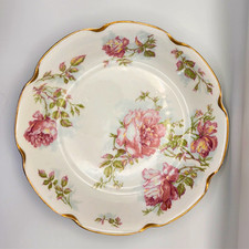 Haviland France Limoges Antique Bowl Pink Roses Gold Trim Scalloped Edge 9.75"