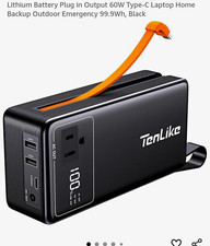 TenLike portable power station power bank 99.9Wh 60W USB-C AC outlet black