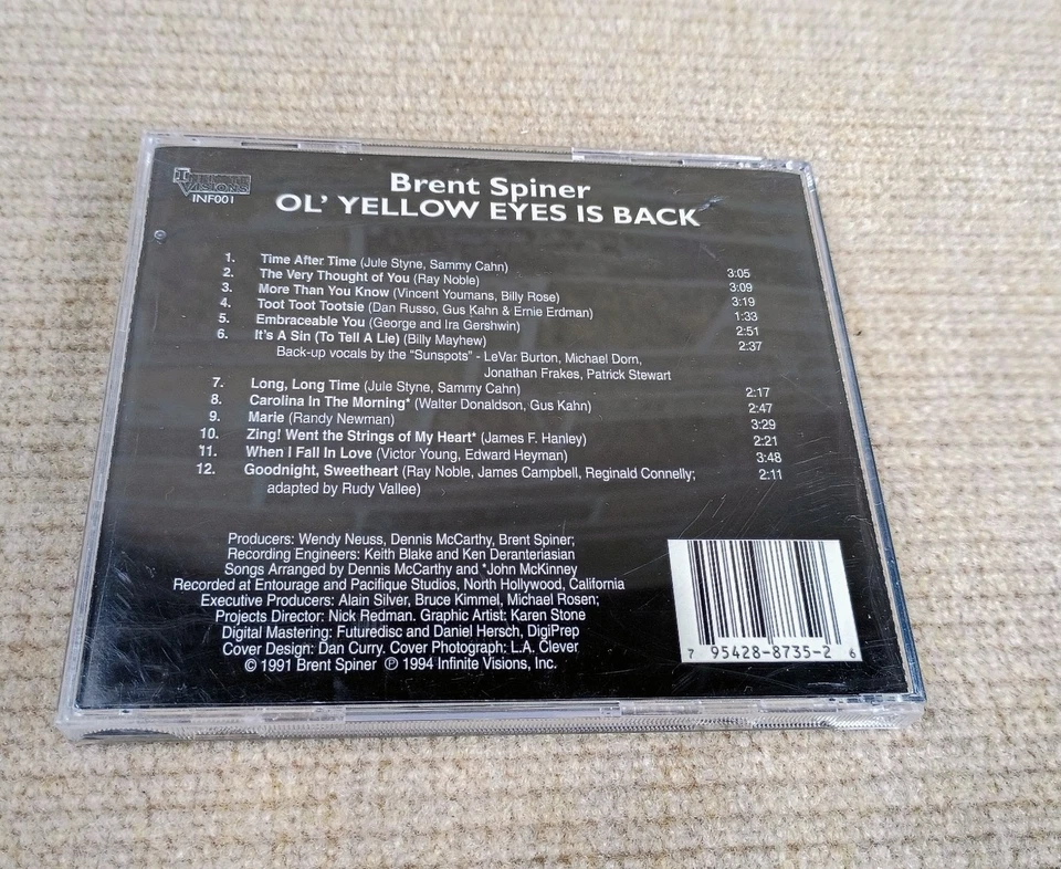 Brent Spiner - Ol Yellow Eyes Is Back CD 1994 Vocal Jazz Infinite Visions INF001 - Image 2 of 3
