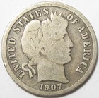 1907 Barber Dime - #10729-13
